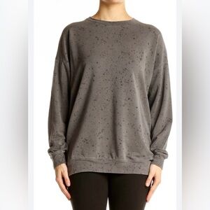Athleta Womens Charcoal Speckled Crewneck Sweater oversized XS gently used grey